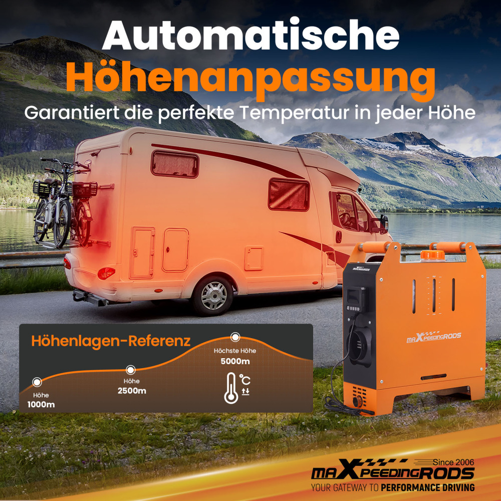 Riscaldatore daria diesel da 1-5KW con controllo mobile per camper, camper e rimorchi da viaggio