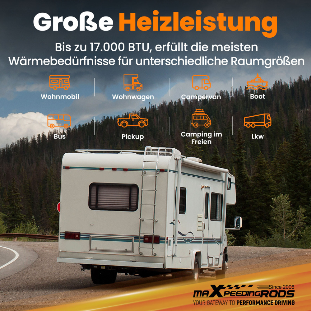 Riscaldatore daria diesel da 1-5KW con controllo mobile per camper, camper e rimorchi da viaggio