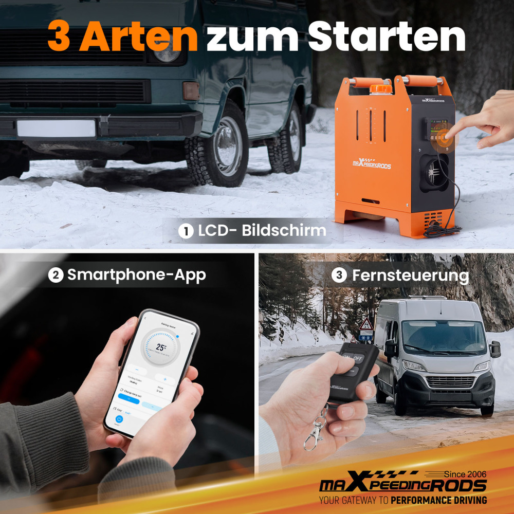 Riscaldatore daria diesel da 1-5KW con controllo mobile per camper, camper e rimorchi da viaggio