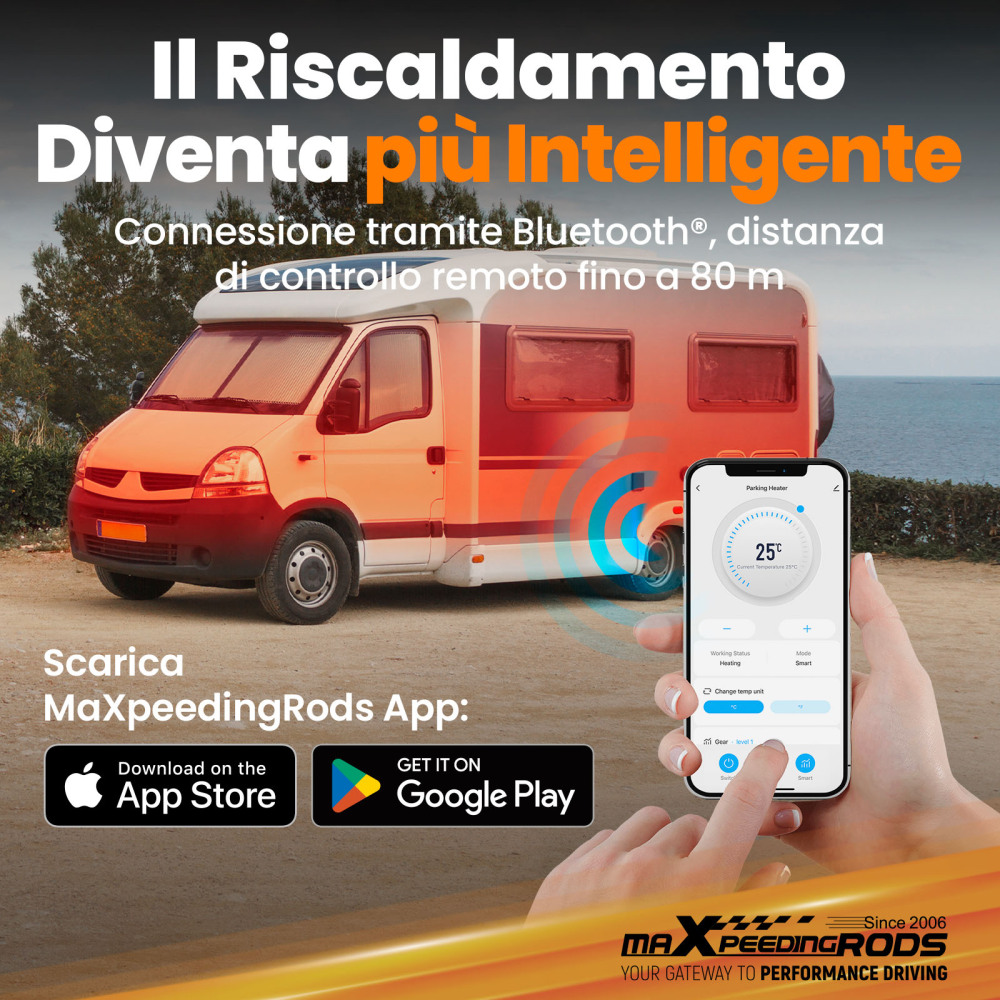 Riscaldatore daria diesel da 1-5KW con controllo mobile per camper, camper e rimorchi da viaggio