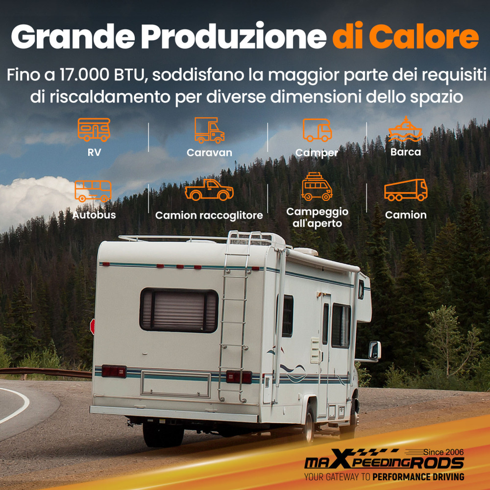 Riscaldatore daria diesel da 1-5KW con controllo mobile per camper, camper e rimorchi da viaggio