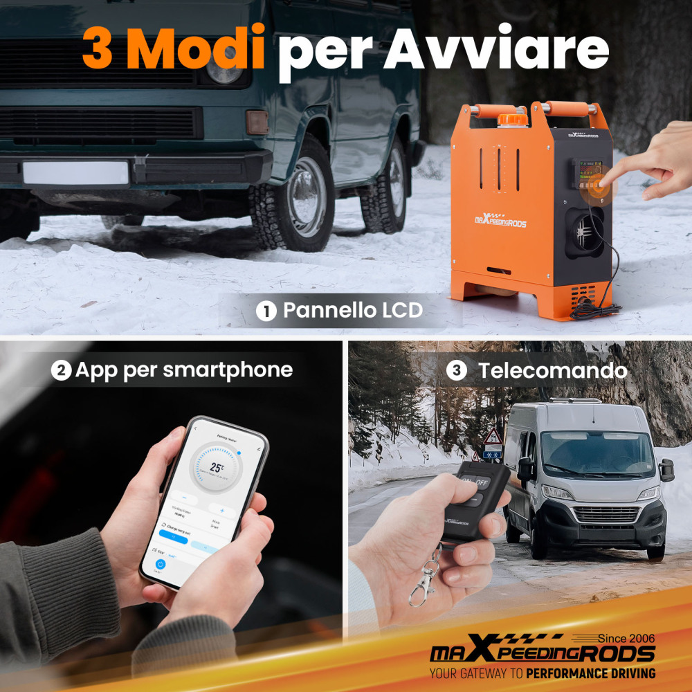 Riscaldatore daria diesel da 1-5KW con controllo mobile per camper, camper e rimorchi da viaggio