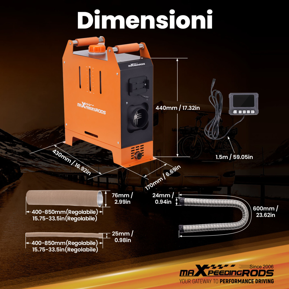 Riscaldatore daria diesel da 1-5KW con controllo mobile per camper, camper e rimorchi da viaggio