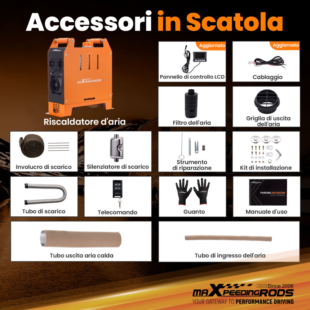 Riscaldatore daria diesel da 1-5KW con controllo mobile per camper, camper e rimorchi da viaggio