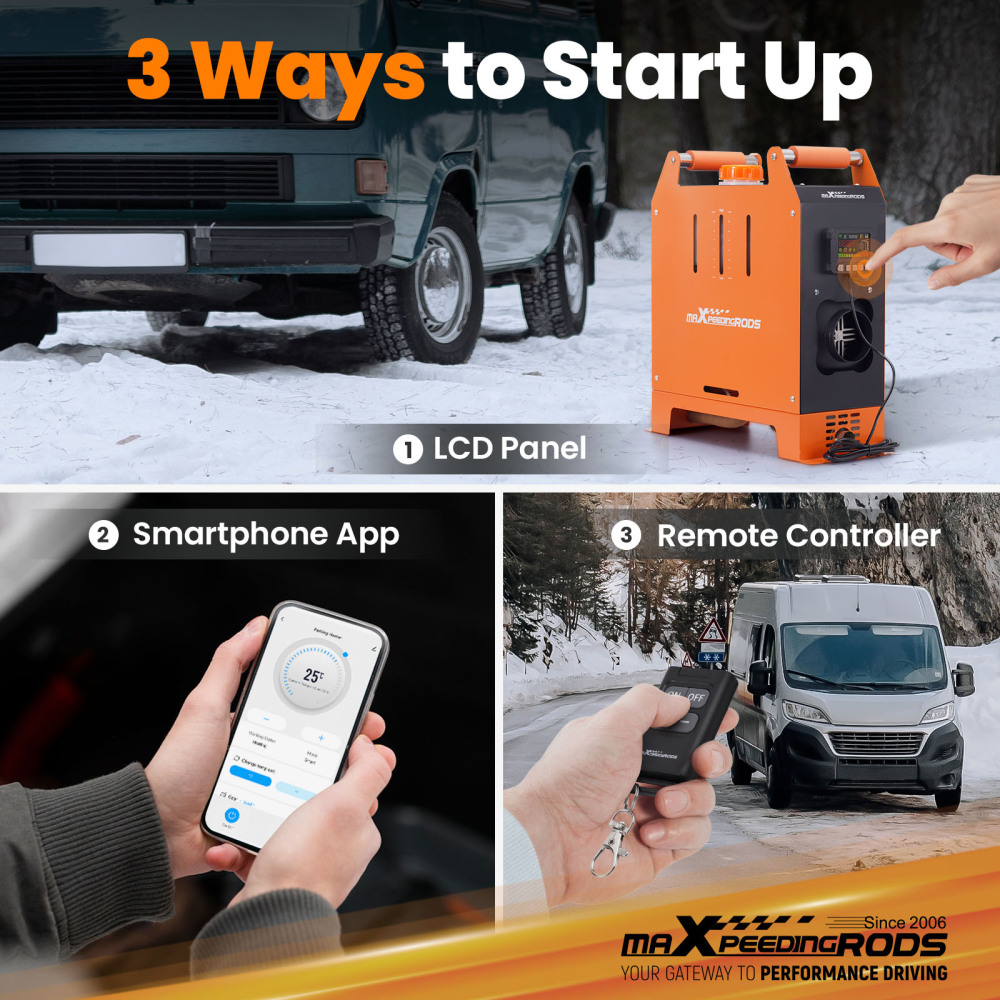 5KW Portable Diesel Air Heater 12V Thermostat Deisel Caravan Motorhome Trailer