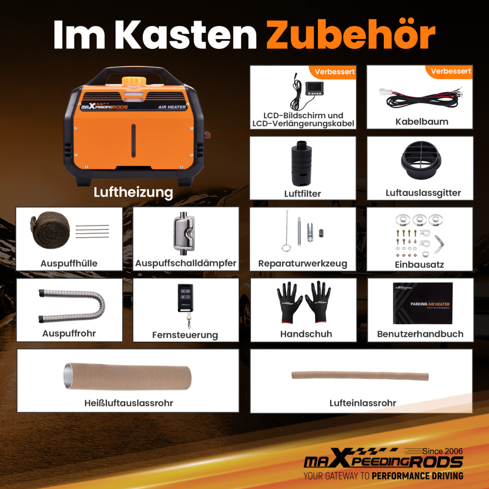 Aggiornato riscaldatore diesel aria LCD Bluetooth® 5KW 12V per camion camper caravan RV