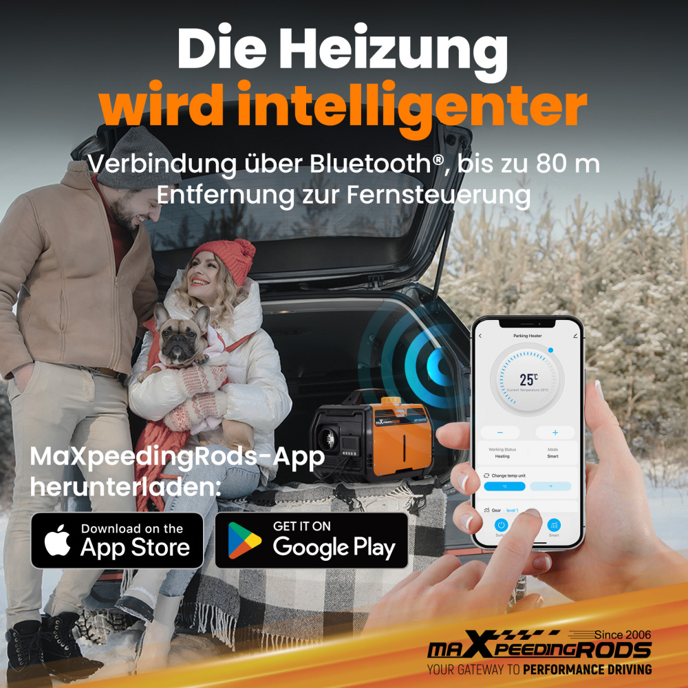 Aggiornato riscaldatore diesel aria LCD Bluetooth® 5KW 12V per camion camper caravan RV