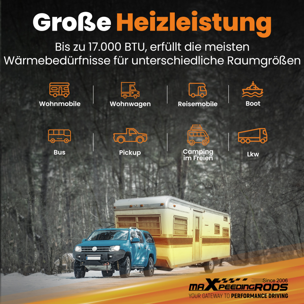 Aggiornato riscaldatore diesel aria LCD Bluetooth® 5KW 12V per camion camper caravan RV