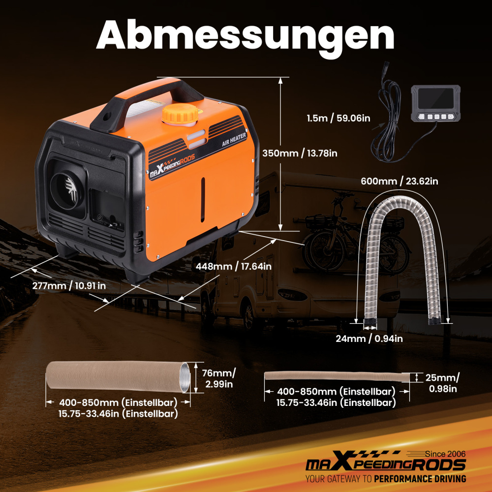 Aggiornato riscaldatore diesel aria LCD Bluetooth® 5KW 12V per camion camper caravan RV