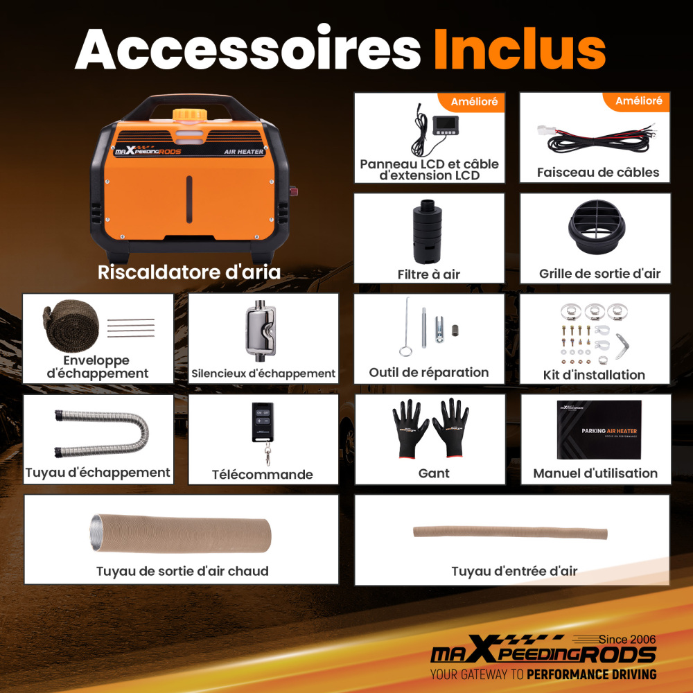 Aggiornato riscaldatore diesel aria LCD Bluetooth® 5KW 12V per camion camper caravan RV