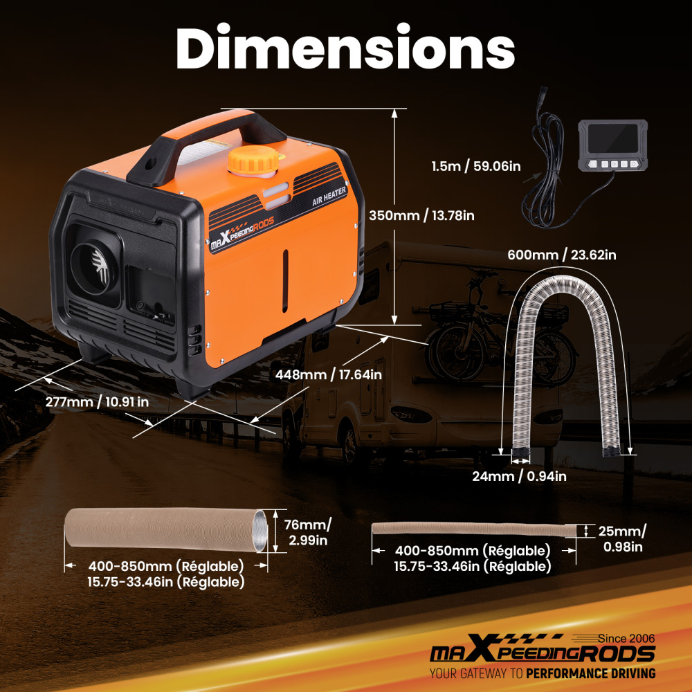 Aggiornato riscaldatore diesel aria LCD Bluetooth® 5KW 12V per camion camper caravan RV