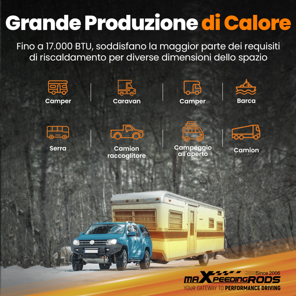 Aggiornato riscaldatore diesel aria LCD Bluetooth® 5KW 12V per camion camper caravan RV