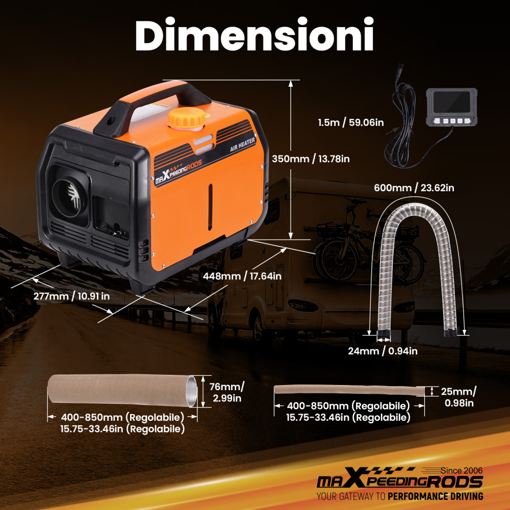 Aggiornato riscaldatore diesel aria LCD Bluetooth® 5KW 12V per camion camper caravan RV