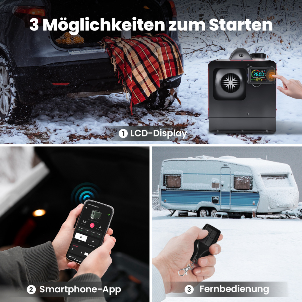 Diesel Air Heater 8KW 12V Bluetooth App Control LCD All in One For Car RV