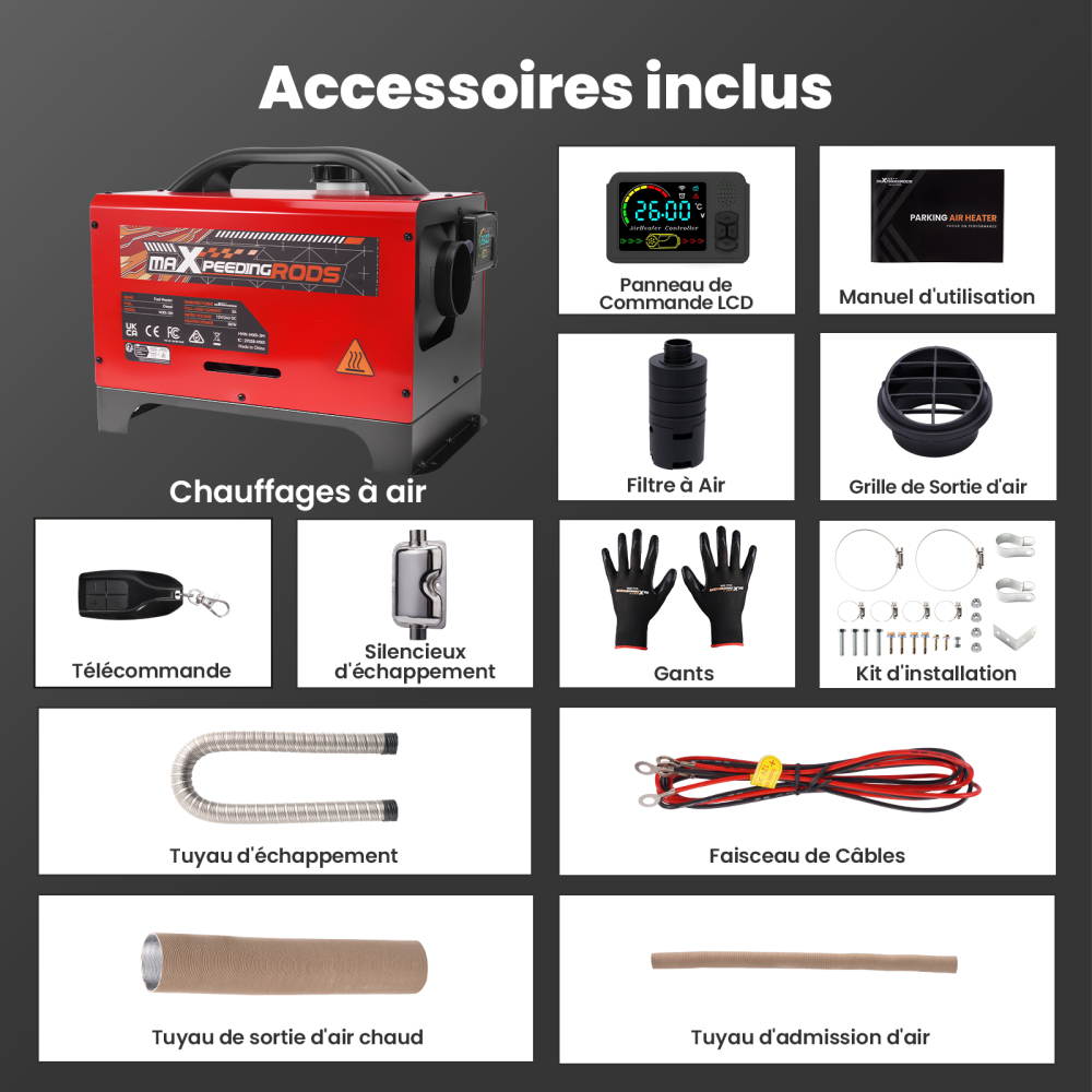 Diesel Air Heater 8KW 12V Bluetooth App Control LCD All in One For Car RV