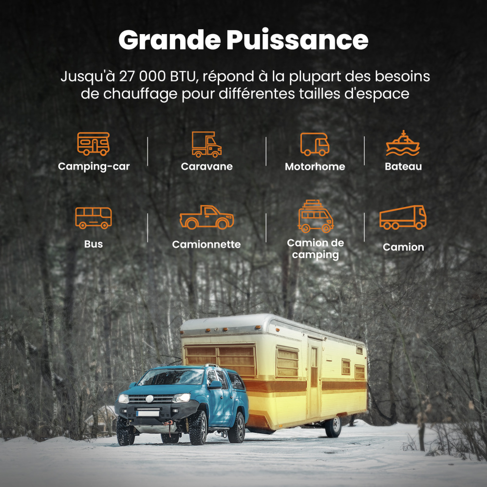 Diesel Air Heater 8KW 12V Bluetooth App Control LCD All in One For Car RV