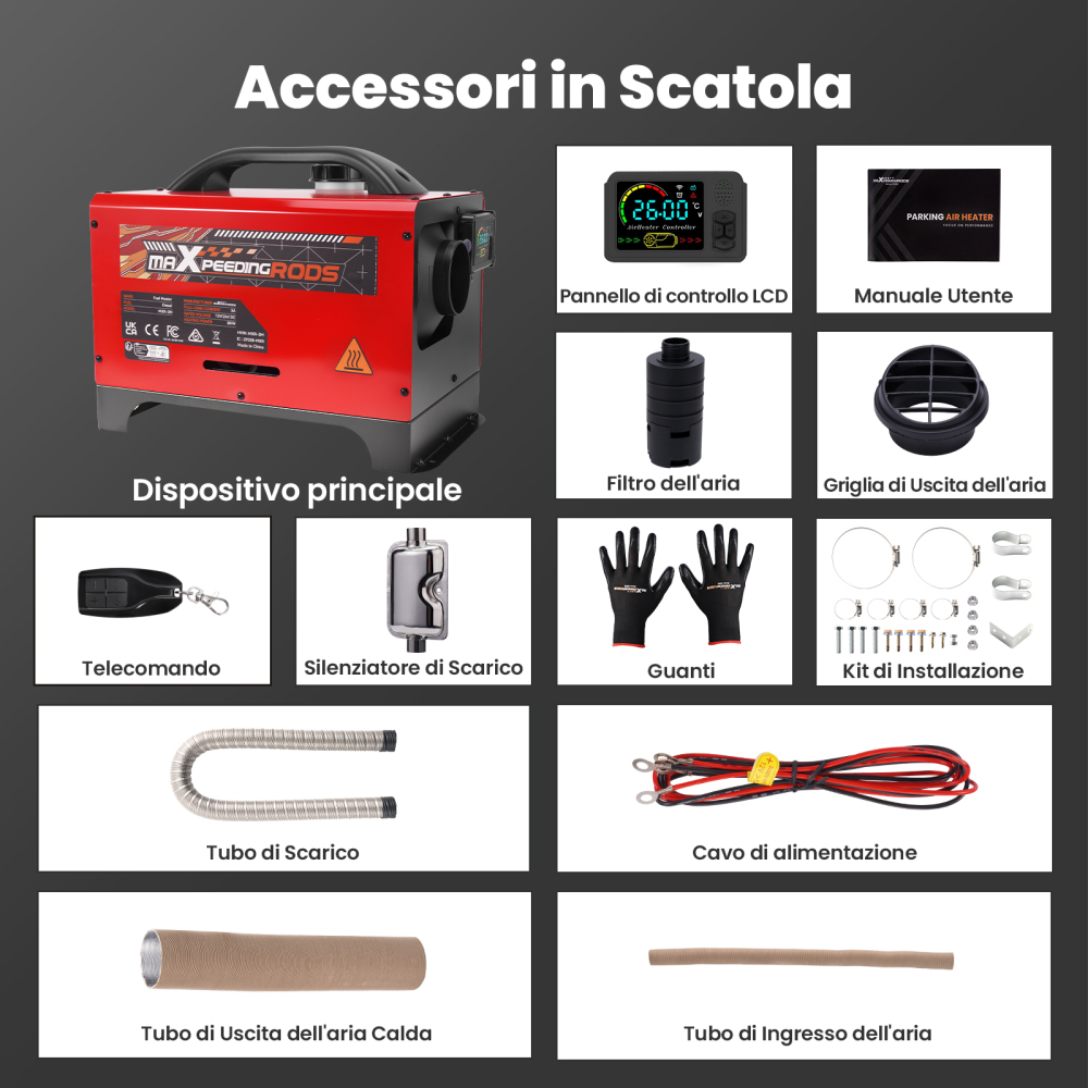 Diesel Air Heater 8KW 12V Bluetooth App Control LCD All in One For Car RV