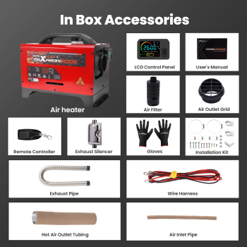 Diesel Air Heater 8KW 12V Bluetooth App Control LCD All-in-One For Car RV