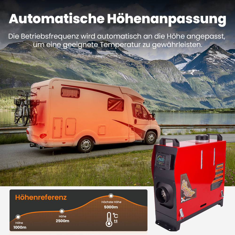 LCD Bluetooth Control Air Diesel Heater Parking 8KW12/24V for Truck RV SUV