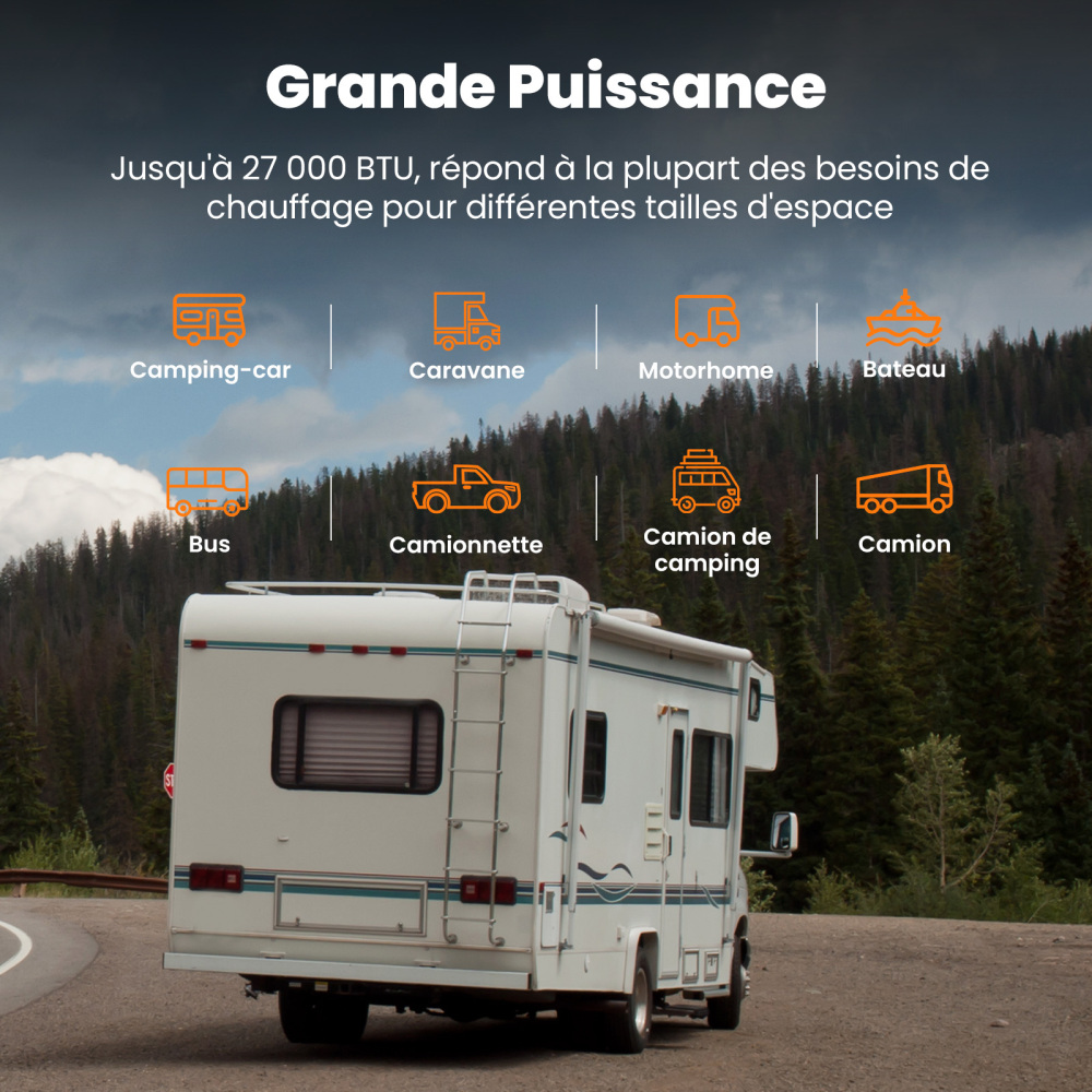 LCD Bluetooth Control Air Diesel Heater Parking 8KW12/24V for Truck RV SUV