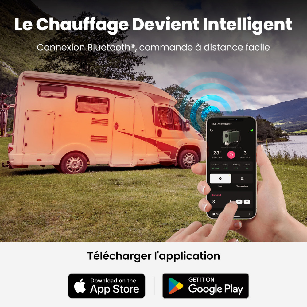 LCD Bluetooth Control Air Diesel Heater Parking 8KW12/24V for Truck RV SUV