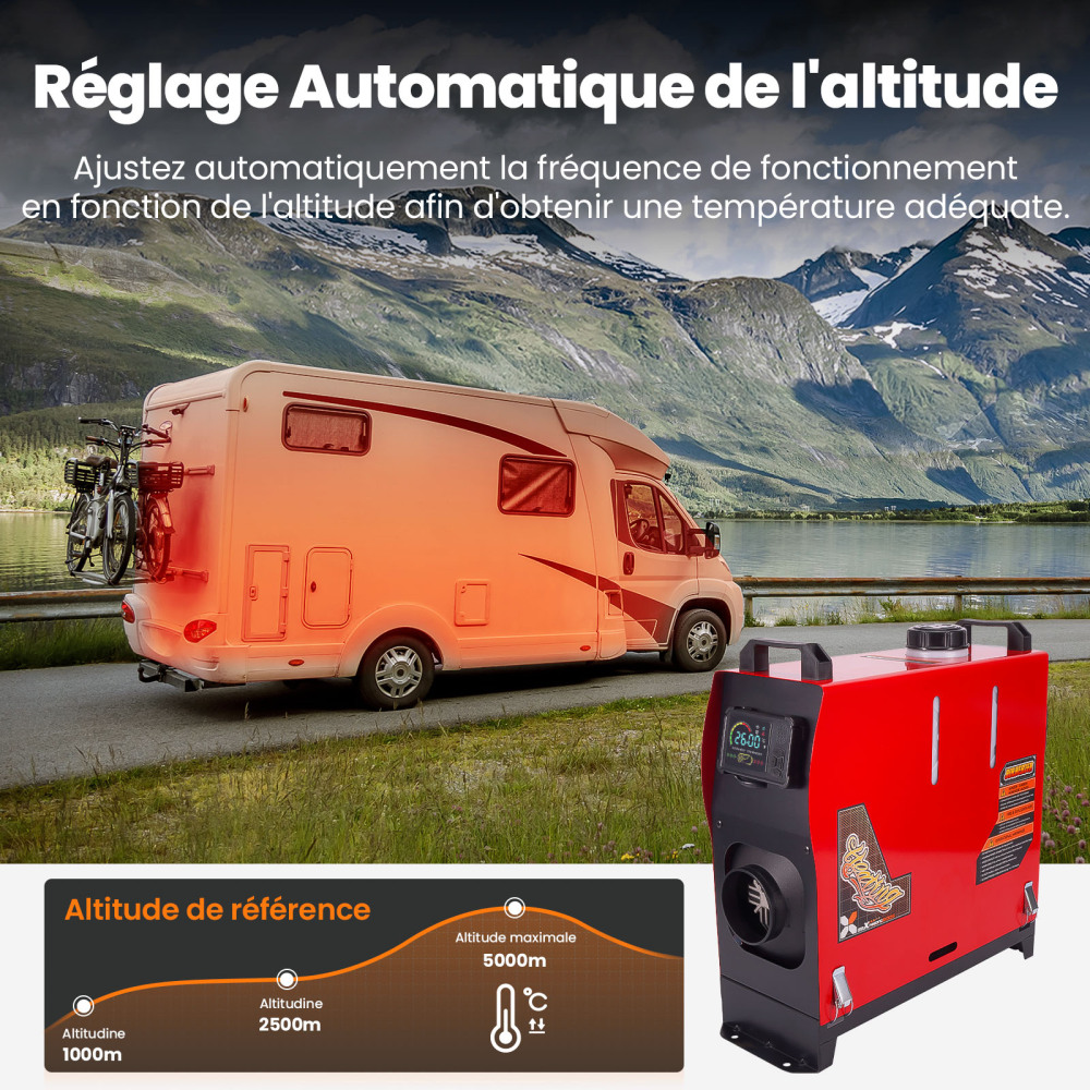 LCD Bluetooth Control Air Diesel Heater Parking 8KW12/24V for Truck RV SUV