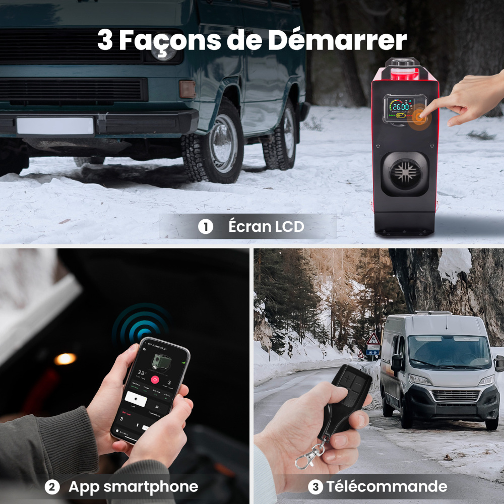 LCD Bluetooth Control Air Diesel Heater Parking 8KW12/24V for Truck RV SUV