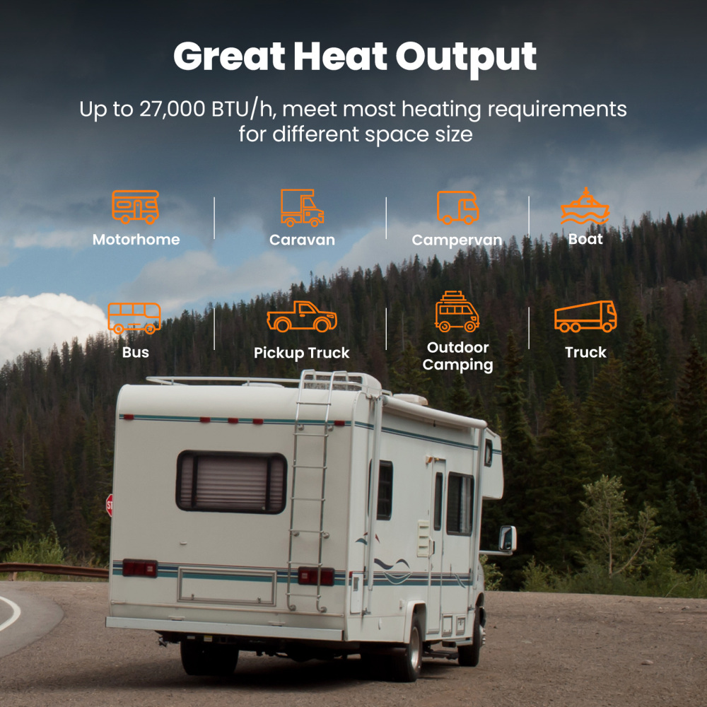 8KW 12V Diesel Parking Heater for Truck Camper Bus Yacht con LCD