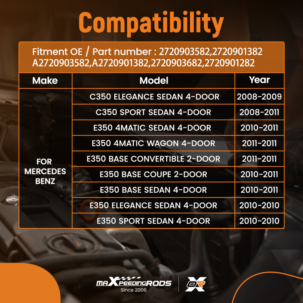 Set Tubi Aspirazione Aria compatibile per Mercedes C300 C350 2008-2012 A2720901382