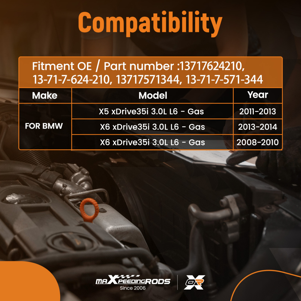 Air Assembly Kit compatible for BMW X5 xDrive35i 3.0L L6 - Gas 2013 2012 2011 13717571344