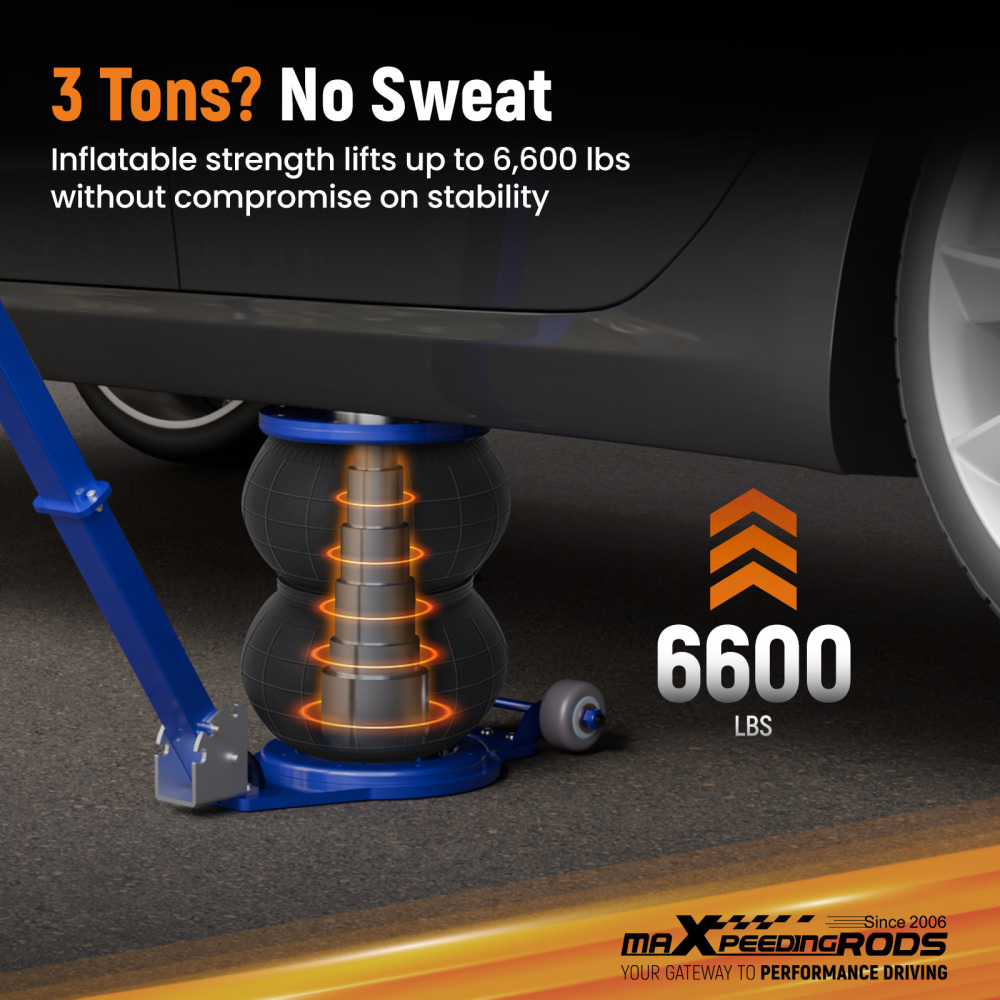 Universal Pneumatic Jack Double bag 3 Ton 6600 lb for Car SUVFast Lifting