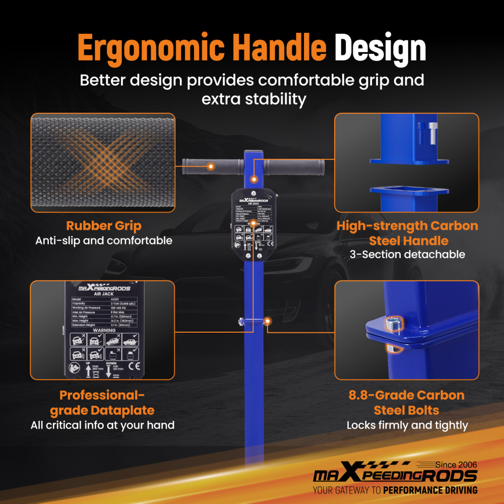 Universal Pneumatic Jack Double bag 3 Ton 6600 lb for Car SUVFast Lifting