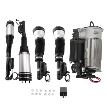4PC AIRE AMORTIGUADORES+ BOMBA DE COMPRESOR KIT compatible para Mercedes Clase S W220 98-06