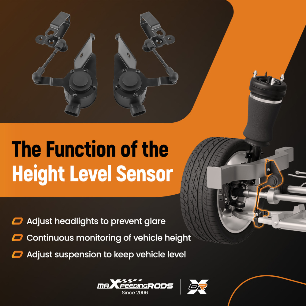 2pcs Rear Air Shock Struts + 2x Height Sensor compatible for Escalade GMC Yukon XL 1500