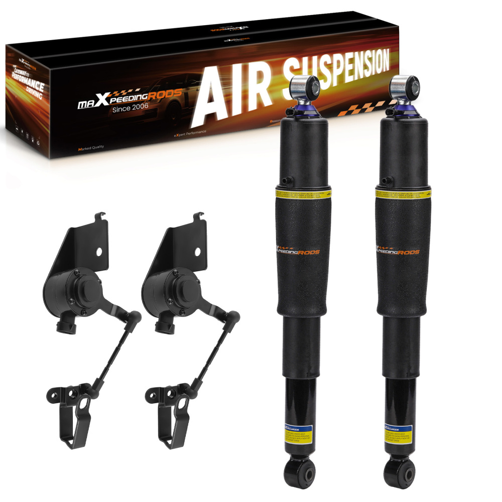 2pcs Rear Air Shock Struts + 2x Height Sensor compatible for Escalade GMC Yukon XL 1500
