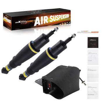 3pcs Rear Air Suspension Shock Struts + Compressor Pump compatible for Nissan Armada 17-20