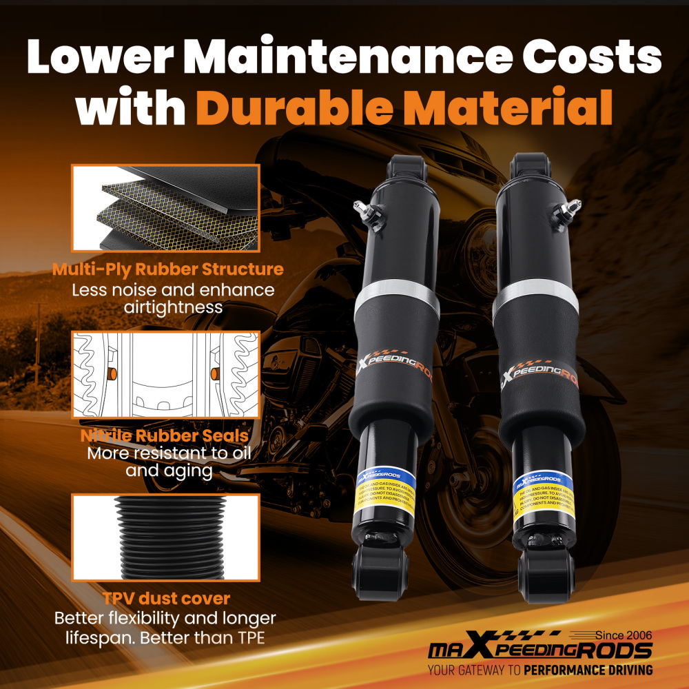Air Ride Suspension Kit Rear Left/Right compatible for Harley Davidson Touring Models 94-25