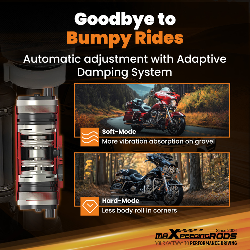 Air Ride Suspension Kit Rear Left/Right compatible for Harley Davidson Touring Models 94-25