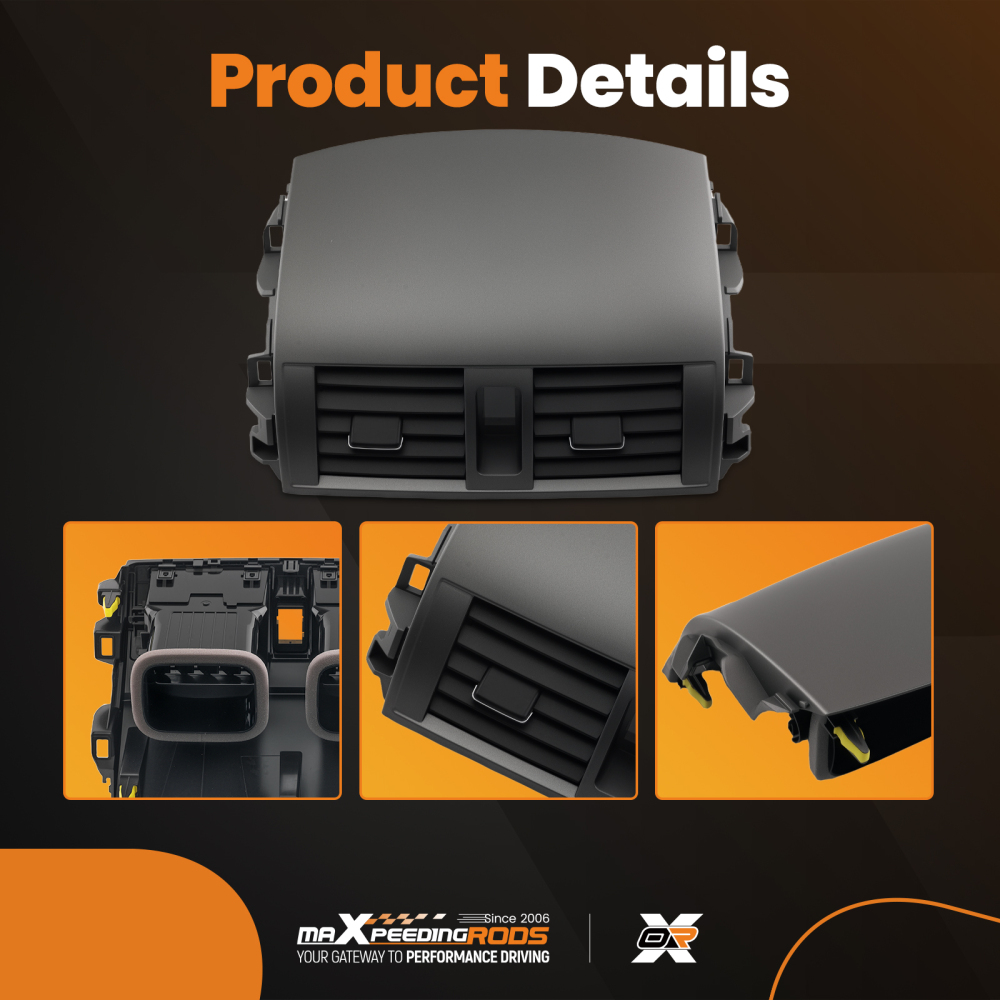 A/C Air compatible for Vent Dashboard Panel compatible for Toyota Corolla 2008-2013 55436-02330 Gray