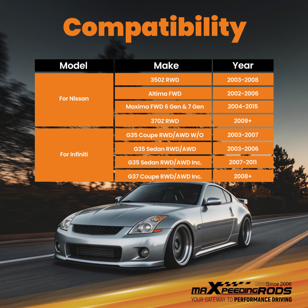 Adj. Rear Camber Arms compatible for Nissan 350Z / Altima / Maxima / 370ZInfiniti G35/37