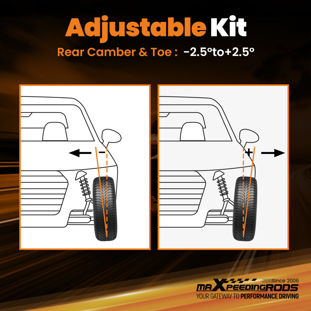 Adjustable Rear Camber Toe Arms Kits for 1998 1999 2000 2001 2002 compatible for Honda Accord