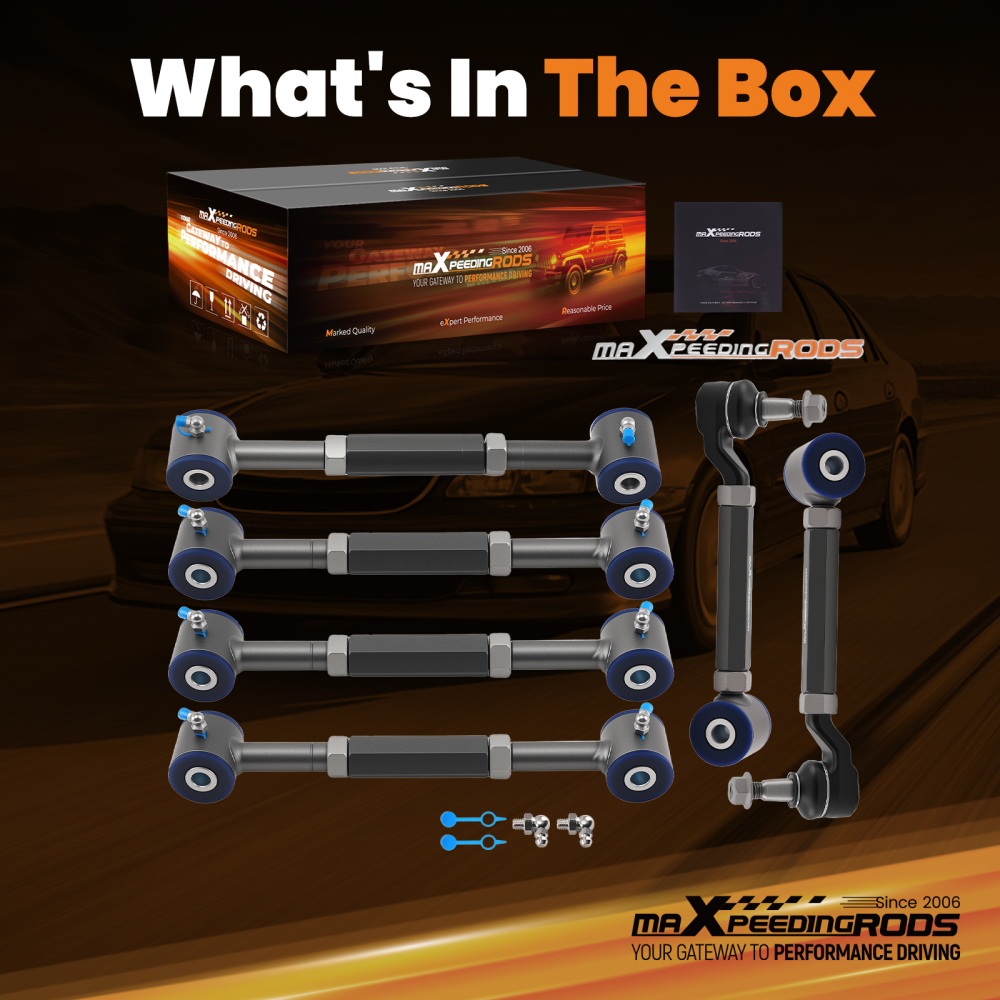 Set of 6 Adjustable Rear Camber Toe Arm compatible for Honda Accord 1998 1999 2000-2002