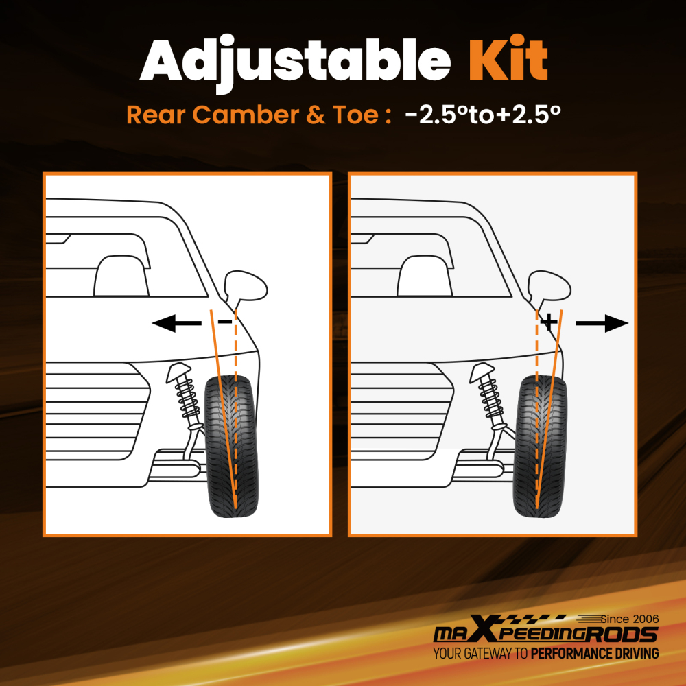 Set of 6 Adjustable Rear Camber Toe Arm compatible for Honda Accord 1998 1999 2000-2002