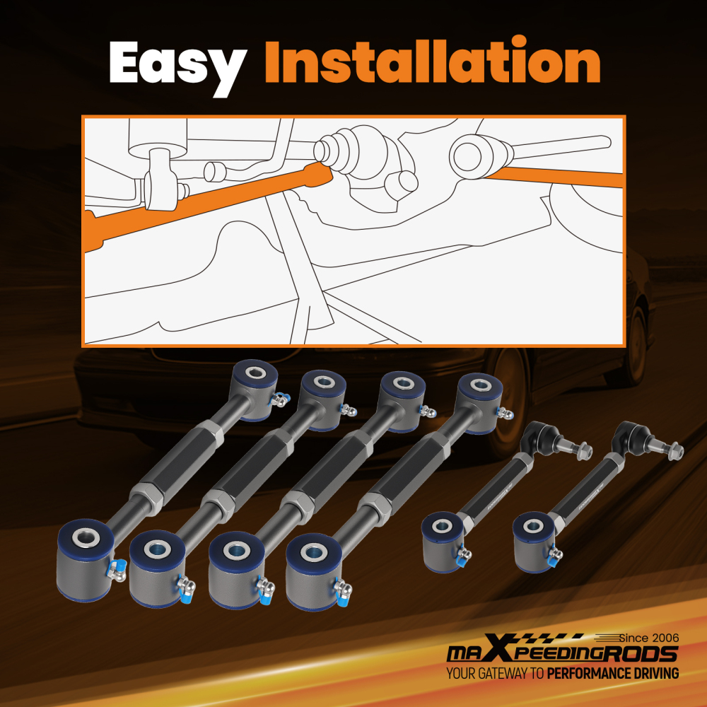 Set of 6 Adjustable Rear Camber Toe Arm compatible for Honda Accord 1998 1999 2000-2002