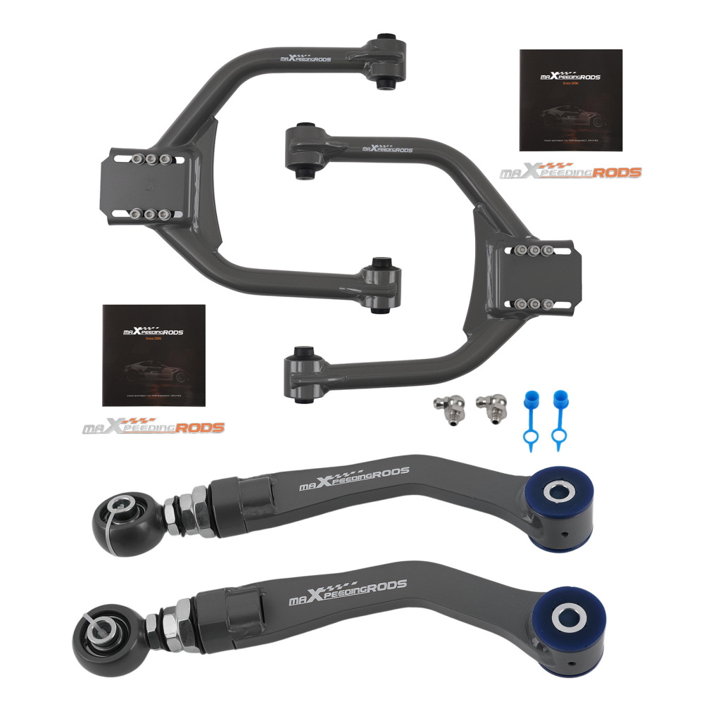 Rear + Front Upper Adjustable Camber Control Arm Kit compatible for Chrysler 300 05-23 RWD