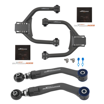 Rear + Front Upper Adjustable Camber Control Arm Kit compatible for Chrysler 300 05-23 RWD