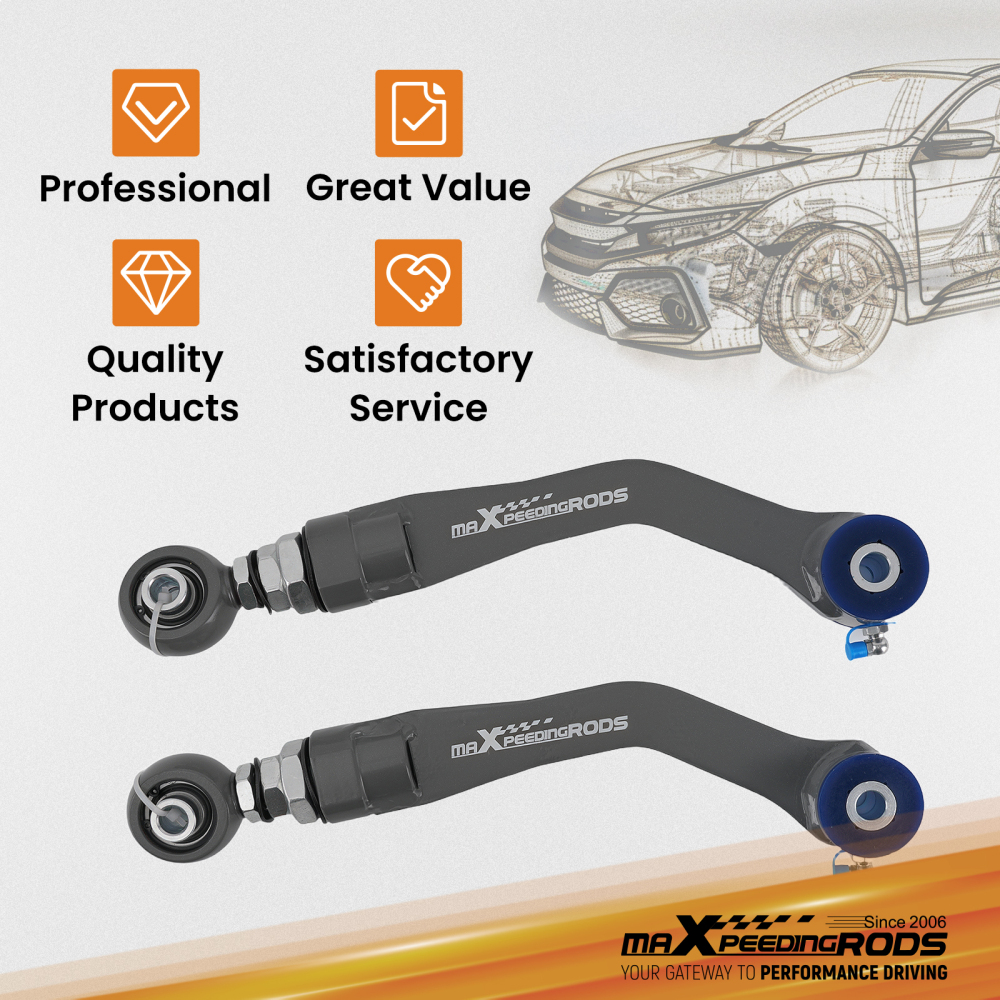 Rear + Front Upper Adjustable Camber Control Arm Kit compatible for Chrysler 300 05-23 RWD