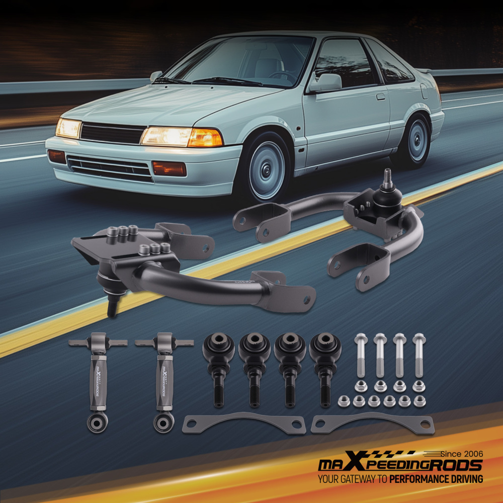 SUSPENSION FRONT UPPER CONTROL ARM + REAR CAMBER ARM KIT compatible for HONDA CIVIC DEL SOL