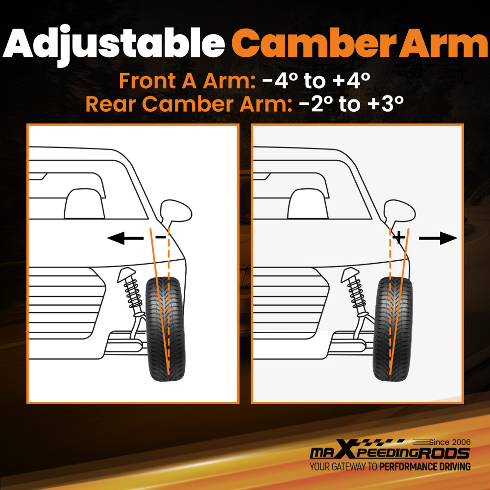 SUSPENSION FRONT UPPER CONTROL ARM + REAR CAMBER ARM KIT compatible for HONDA CIVIC DEL SOL