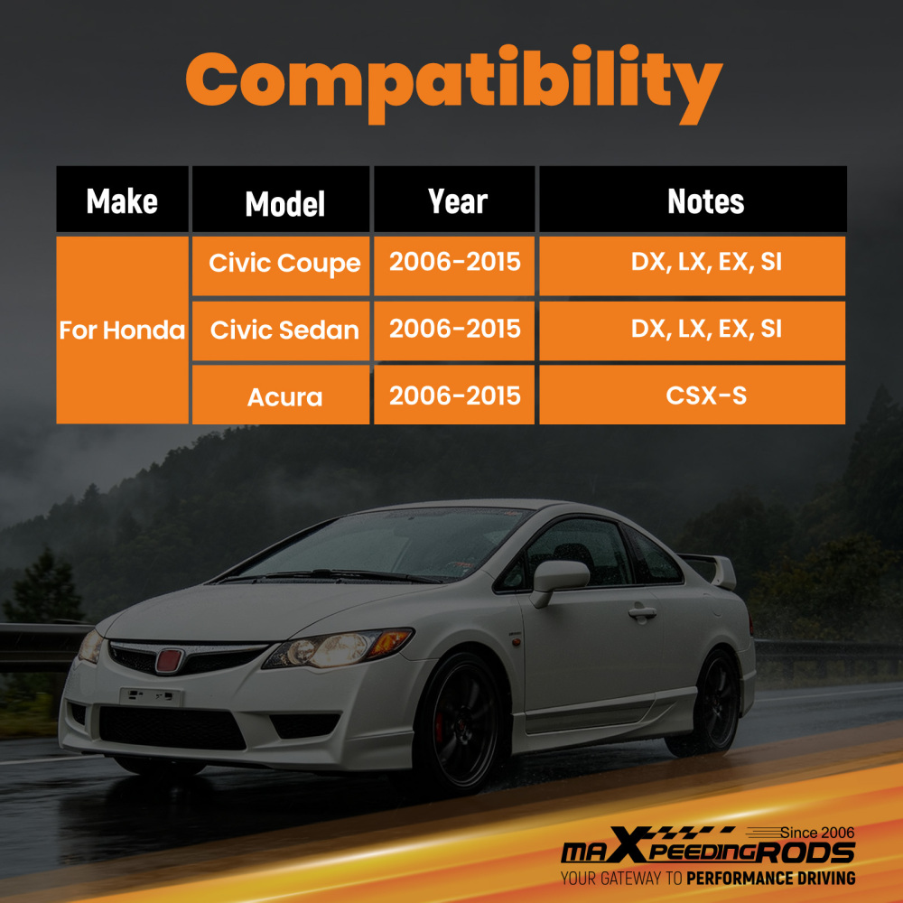 ADJUSTABLE REAR UPPER CAMBER CONTROL ARMS KIT compatible for HONDA CIVIC SEDAN compatible for ACURA 06-15